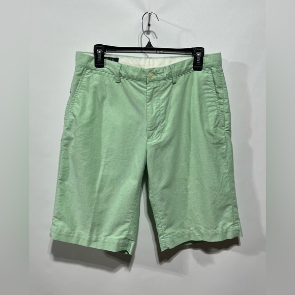 Polo by Ralph Lauren 100% Cotton Green Flat Front Shorts Men’s Size 32 - Picture 1 of 5